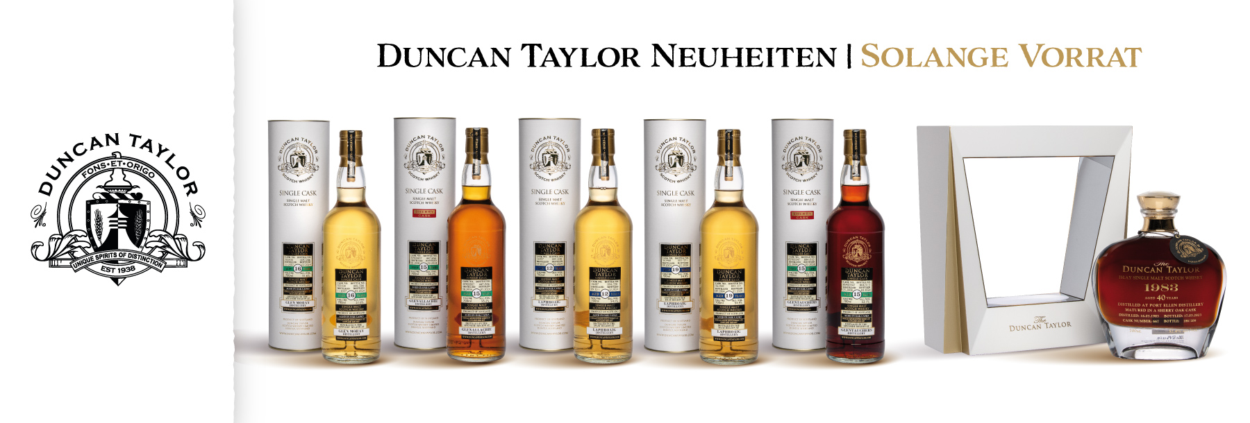 Duncan Taylor Single Cask Neuheiten 2023 Glen Fahrn Whisky Whiskies Rare Günstig Port Ellen 40 
